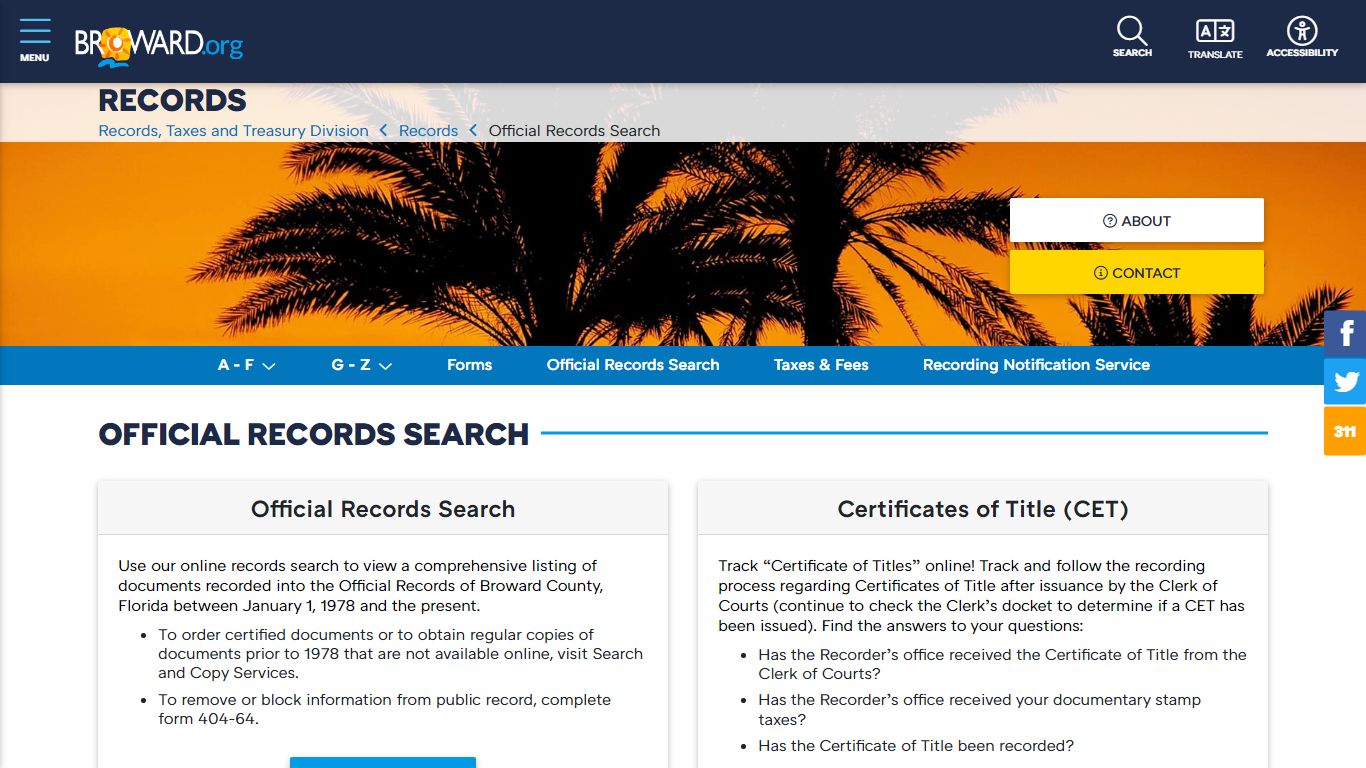 Records Official Records Search - Broward County, Florida